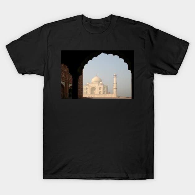 Taj Mahal, famous mausoleum in India T-Shirt by Melissa Peltenburg Travel Photography